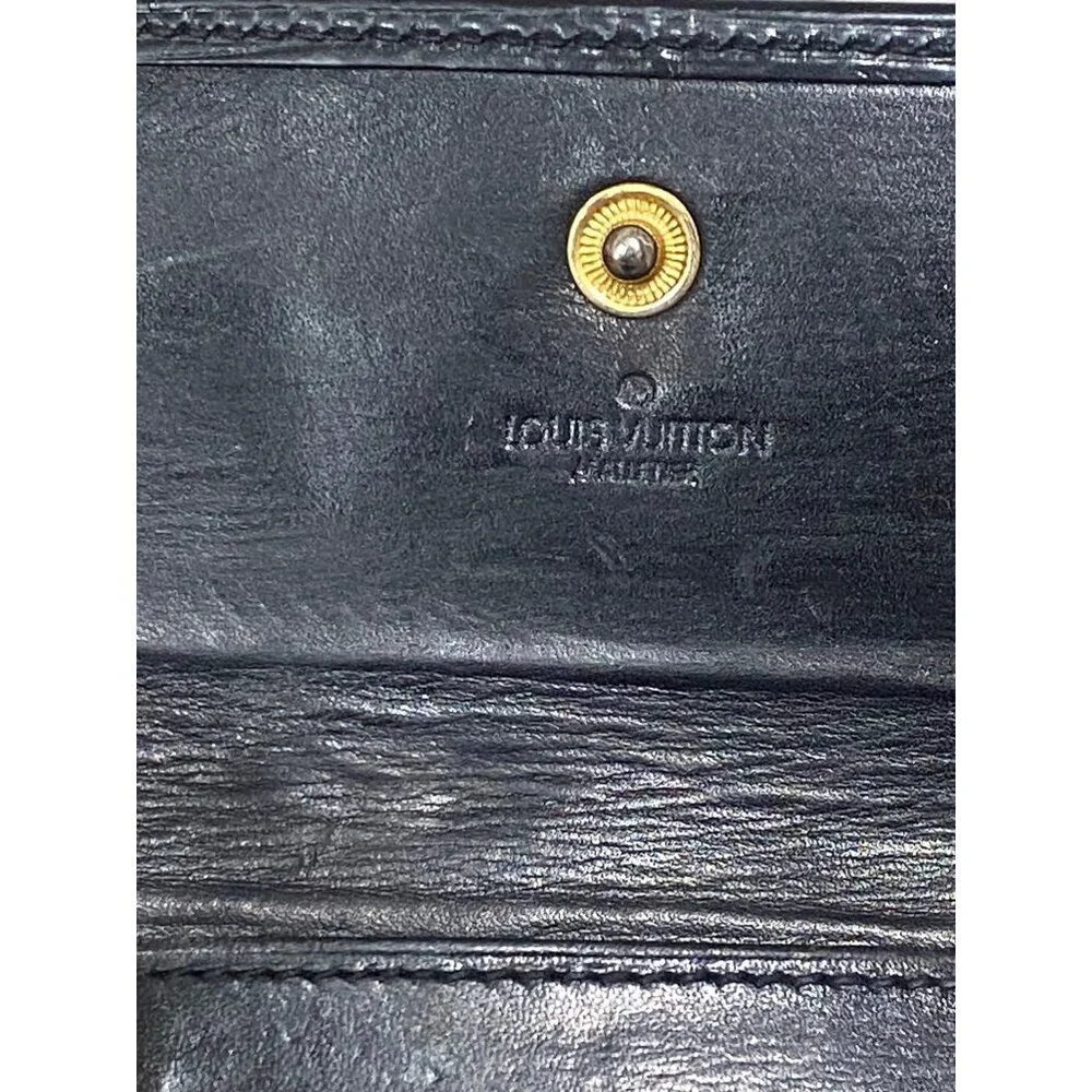 Louis Vuitton Black Epi Leather Key Holder With Gold Hardware And Snap Closure